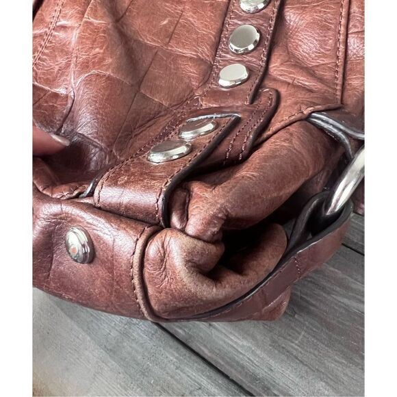 B. Makowsky Genuine Leather Hobo Studded Hobo Shoulder Bag - Picture 16 of 16